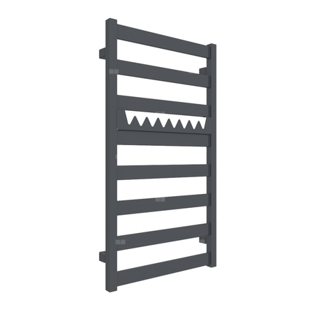 Grzejnik elektryczny TERMA VIVO 500 x 910 mm, kolor nowoczesna szarość, moc 300 W, podłączenie E1, kabel prosty z wtyczką czarny