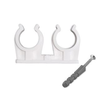 Uchwyt podwójny do rur ze śrubą i kołkiem 18 ( 1 op. 50 szt. )