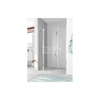 Kermi drzwi wahadłowe Raya 1AR 1230x 2000 GAK: 1185-1215 srebro wysoki połysk, szkło ESG przezroczyste z Clean