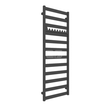 Grzejnik elektryczny TERMA VIVO 500 x 1390 mm, kolor heban, moc 600 W, podłączenie E8, kabel prosty bez wtyczki z maskownicą srebrzysty