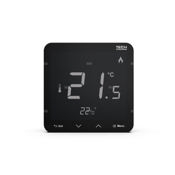 Bezprzewodowy regulator pokojowy czarny, model R-8s PLUS