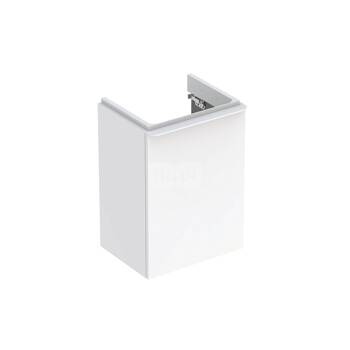 Geberit Smyle Square Szafka pod umywalkę kompaktową, B44.2cm, H61.7cm, T35.6cm, z jednymi drzwiami, z zawiasem po lewej stronie, biały