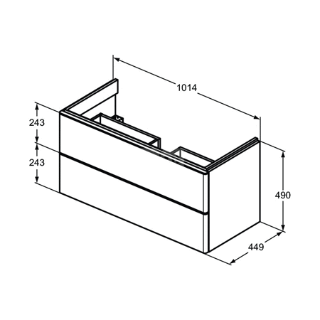 ADAPTO SZAFKA 101X45 2DRWS ANCT/MT