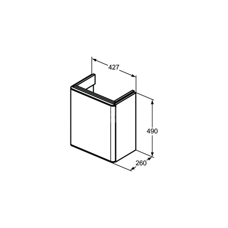 ADAPTO SZAFKA 43X26 1 DOOR GLS WHT