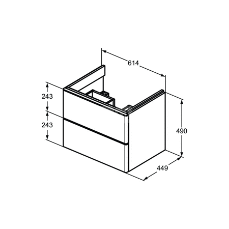 ADAPTO SZAFKA 61X45 2 DRWS ANCT/MT