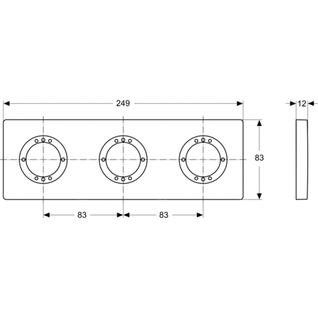 ARCHIMODULE ROZETA 3-OTWOROWA