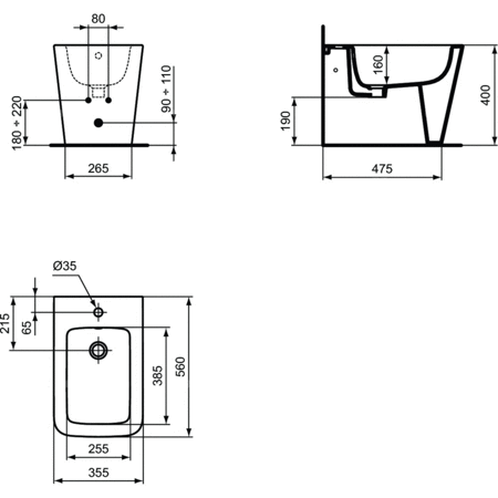 BLEND CUBE BIDET STOJĄCY