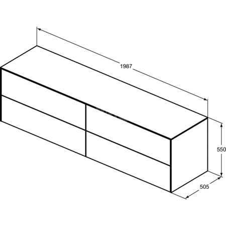 CONCA SZAFK 200X50X55 4 DR+WTOP NOC ANMT