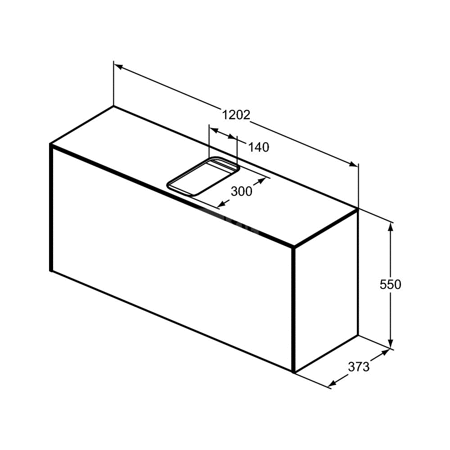 CONCA SZAFKA 120X37X55 1 DR+WTOP ANMT