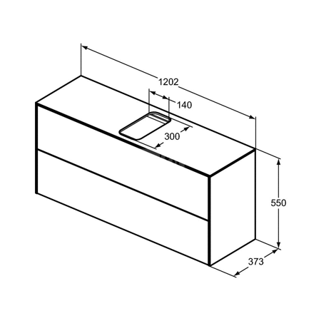 CONCA SZAFKA 120X37X55 2 DR+WTOP ANMT