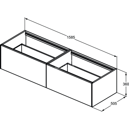 CONCA SZAFKA 160X50X37 2 DR NOWTOP LTOK