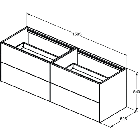 CONCA SZAFKA 160X50X55 4 DR NOWTOP ANMT