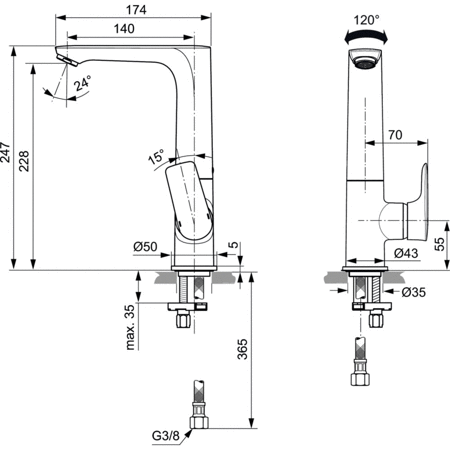 CONNECT AIR BATERIA UMYWALKOWA WYS. SILV STO