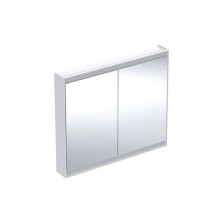 Geberit ONE Szafka z lustrem, Comfort Light, B105cm, H90cm, T15cm, montaż natynkowy, z dwojgiem drzwi, biały