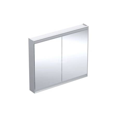 Geberit ONE Szafka z lustrem, Comfort Light, B105cm, H90cm, T15cm, montaż natynkowy, z dwojgiem drzwi, szary