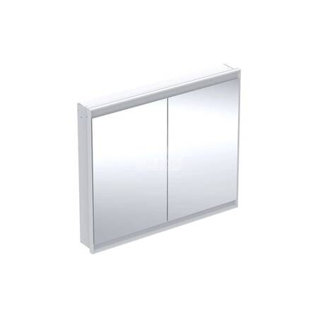 Geberit ONE Szafka z lustrem, Comfort Light, B105cm, H90cm, T15cm, montaż podtynkowy, z dwojgiem drzwi, biały