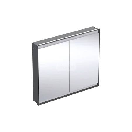 Geberit ONE Szafka z lustrem, Comfort Light, B105cm, H90cm, T15cm, montaż podtynkowy, z dwojgiem drzwi, czarny