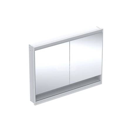 Geberit ONE Szafka z lustrem, Comfort Light, B120cm, H90cm, T15cm, z wnęką, montaż podtynkowy, z dwojgiem drzwi, biały