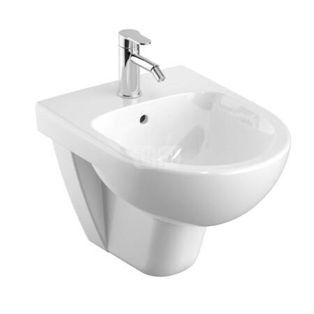 Geberit Selnova Compact Bidet wiszący, B35.5cm, H34.5cm, T48cm, krótki, z przelewem, z otworem na baterię