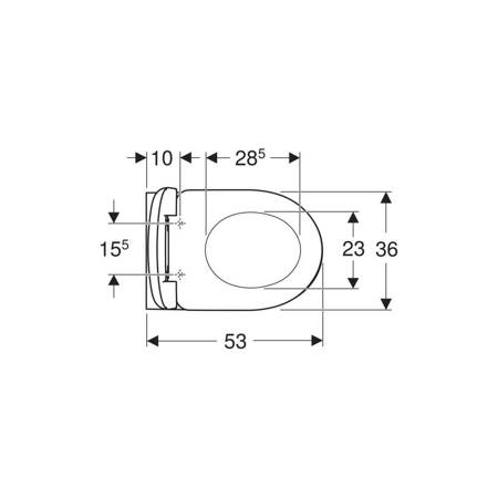 Geberit Selnova Deska sedesowa, mocowanie od góry, wolne opadanie, zawiasy metalowe, z wypinanymi zawiasami, zachodząca pokrywa deski sedesowej