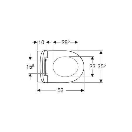 Geberit Selnova Deska sedesowa, mocowanie od góry, wolne opadanie, zawiasy metalowe, z wypinanymi zawiasami, zachodząca pokrywa deski sedesowej