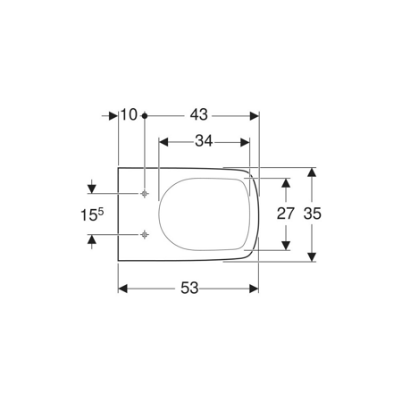 Geberit Selnova Square Deska sedesowa, mocowanie od dołu, zachodząca pokrywa deski sedesowej