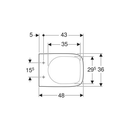 Geberit Selnova Square Deska sedesowa, mocowanie od dołu, zachodząca pokrywa deski sedesowej