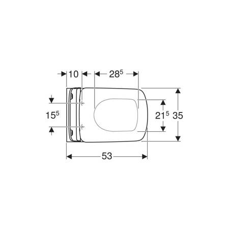 Geberit Selnova Square Deska sedesowa, mocowanie od dołu, zachodząca pokrywa deski sedesowej