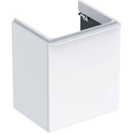 Geberit Smyle Square Szafka pod umywalkę, B53.6cm, H61.7cm, T43.3cm, z jednymi drzwiami, z prawej stronie, biały