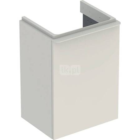 Geberit Smyle Square Szafka pod umywalkę kompaktową, B44.2cm, H61.7cm, T35.6cm, z jednymi drzwiami, z zawiasem po lewej stronie, sand grey