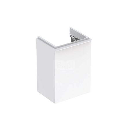 Geberit Smyle Square Szafka pod umywalkę kompaktową, B44.2cm, H61.7cm, T35.6cm, z jednymi drzwiami, z zawiasem po prawej stronie, biały