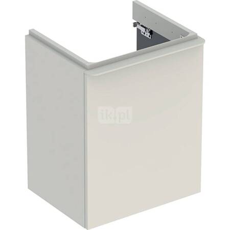 Geberit Smyle Square Szafka pod umywalke kompaktową, B49.2cm, H61.7cm, T40.6cm, z jednymi drzwiami, z zawiasem po prawej stronie, sand grey