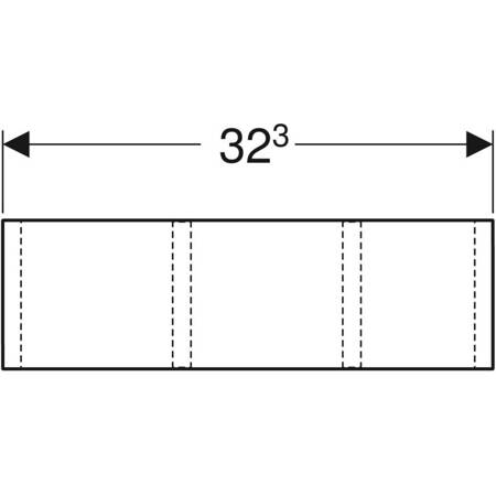 Geberit Smyle Square Wkład do szuflady, podział w kształcie litery H, do szuflady dolnej, B32.3cm, H9.8cm, T20cm, lava