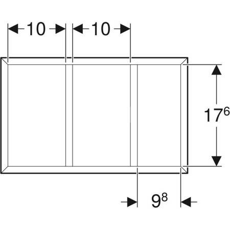 Geberit Smyle Square Wkład do szuflady, podział w kształcie litery H, do szuflady dolnej, B32.3cm, H9.8cm, T20cm, lava