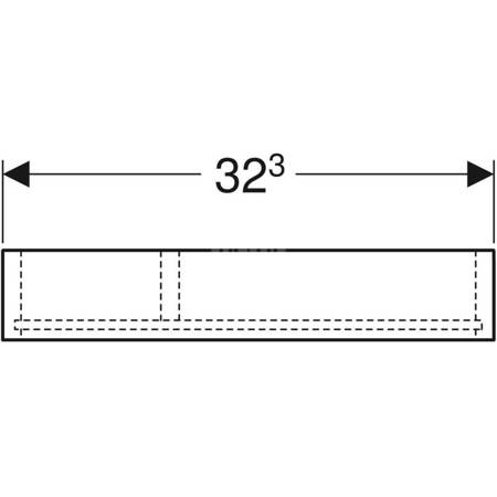 Geberit Smyle Square Wkład do szuflady, podział w kształcie litery T, do szuflady górnej, B32.3cm, H5.9cm, T15cm, lava