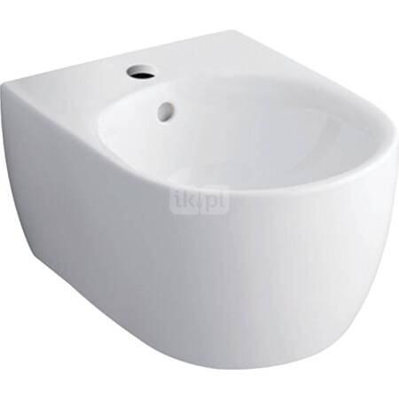 Geberit iCon Bidet wiszący, B33.5cm, H23.5cm, T54cm, ukryte mocowania, z przelewem, z otworem na baterię