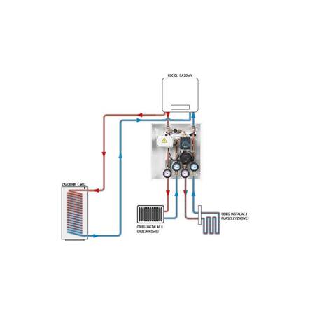 Grupa pompowa AFRISO PrimoBox ACB 910 GZ x GW 3/4'' x 3/4'', z zaworem mieszającym, z siłownikiem arm 141 proclick