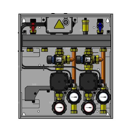 Grupa pompowa AFRISO PrimoBox AZB 211 GZ x GW 3/4'' x 3/4'', z zaworem mieszającym, z zaworem termostatycznym, z izolacją