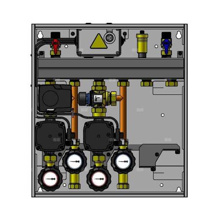 Grupa pompowa AFRISO PrimoBox AZB 251 GZ x GW 3/4'' x 3/4'', z zaworem mieszającym, z zaworem termostatycznym, z izolacją, z siłownikiem arm 141