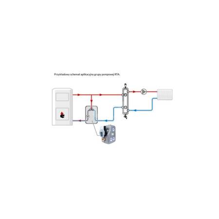 Grupa pompowa AFRISO RTA 45 GW 1'' x 1'', z zaworem termostatycznym, z izolacją