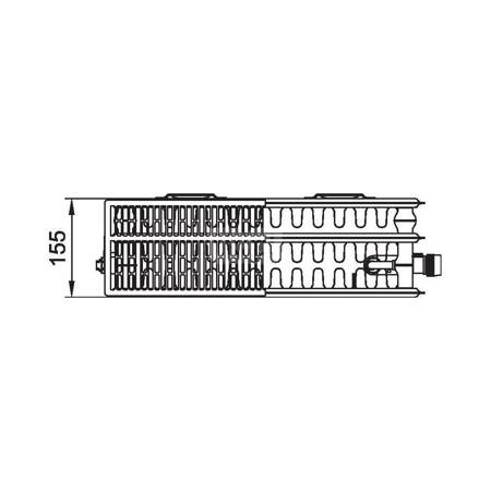 Grzejnik płytowy typ 33 KERMI X2 Profil-V, prawy, z osłonami wym. 300 x 1400 mm, kolor biały, moc 1820 W