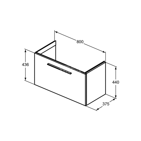 I.LIFE S SZAFKA UNIT 1 DRW 80CM CGRY MTT