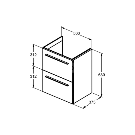 I.LIFE S SZAFKA UNIT 2 DRWS 50CM NAT OAK