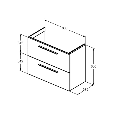 I.LIFE S SZAFKA UNIT 2 DRWS 80CM GRG MTT