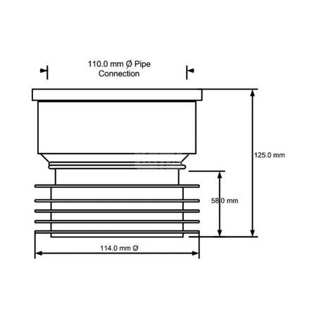 Łącznik kanalizacyjny 110mm z wyjściem 110mm