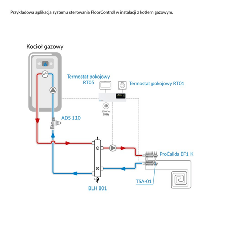 Listwa sterująca przewodowa do ogrzewania podłogowego AFRISO FloorControl WB01 D-8-230