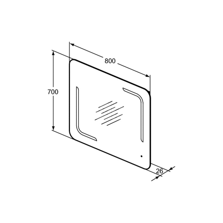 M+L LUSTRO WYS. AMBIENT 80X70 37.2W 230V