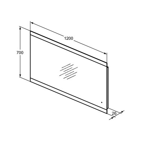 M+L LUSTRO WYS. LIGHT 120X70 80W 230V