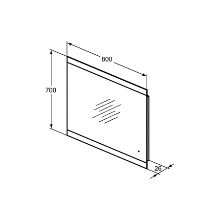 M+L LUSTRO WYS. LIGHT 80X70 44.3W 230V