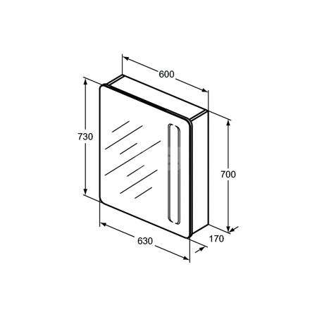 M+L SZAFKA Z LUST. WYS 60X70 MATT AL 20W